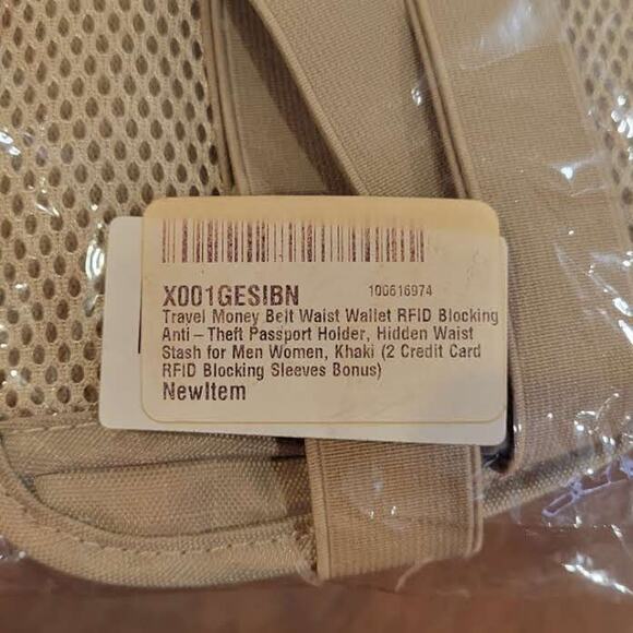 Lanney Beige Crossbody Waist Travel Bag Money Belt Fanny Pack RFID New - Picture 5 of 7